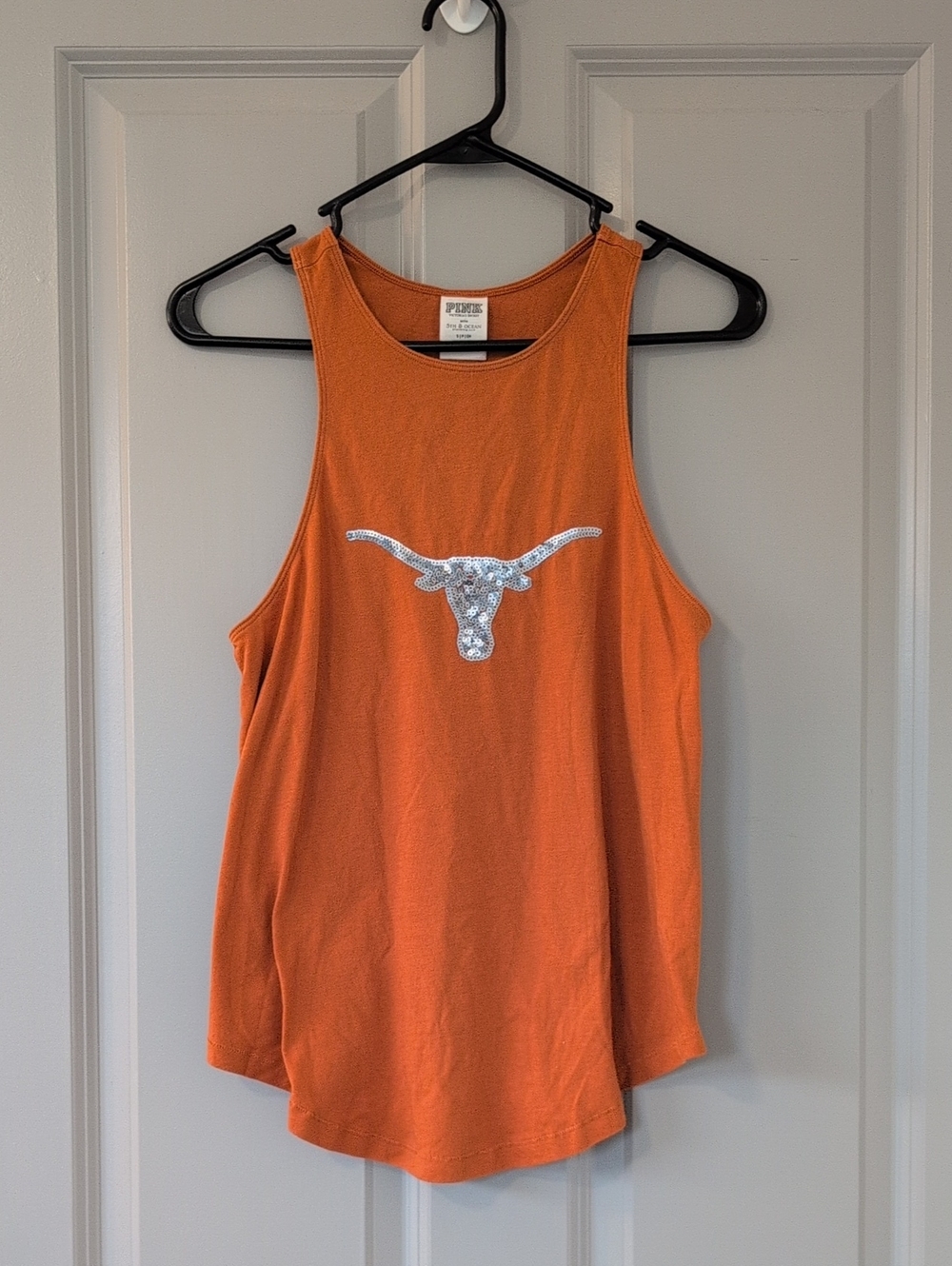 PINK Victoria's Secret UT Silver Sequin Longhorn Tank